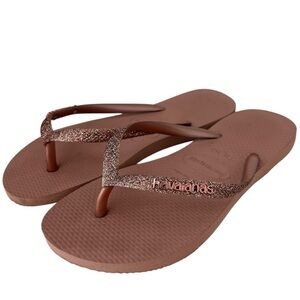 Havaianas Slim Glitter Rose Flip Flop Sandal 6